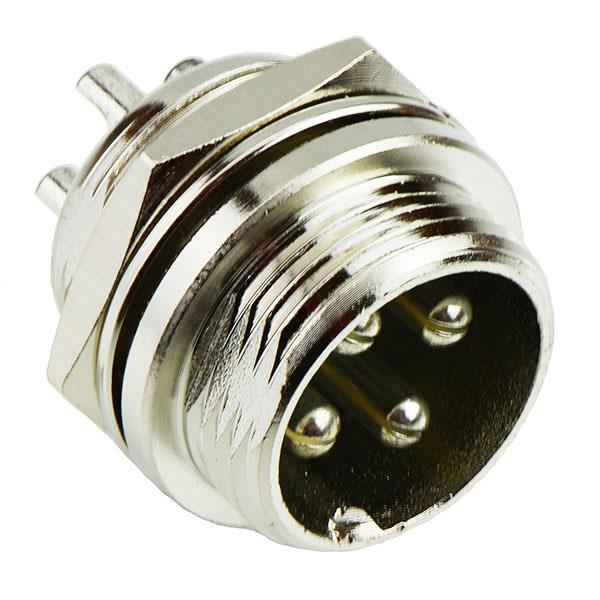 4 Way Male M16 Metal Circular Connector Socket