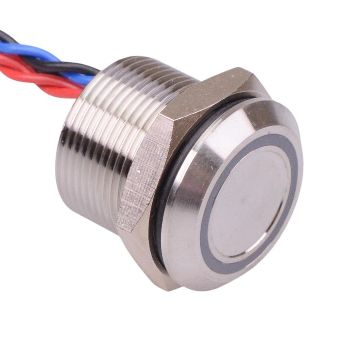 PBARAAFB002N2C APEM  Red/Blue LED Momentary NO 19mm Piezo Switch Prewired IP68