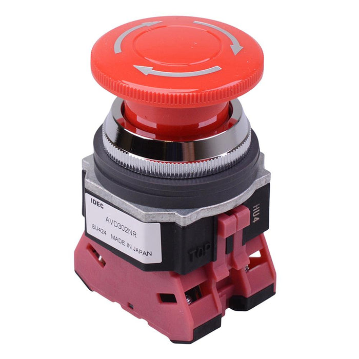 AVD302NUR 30mm Emergency Stop Switch 40mm Mushroom 2NC IDEC
