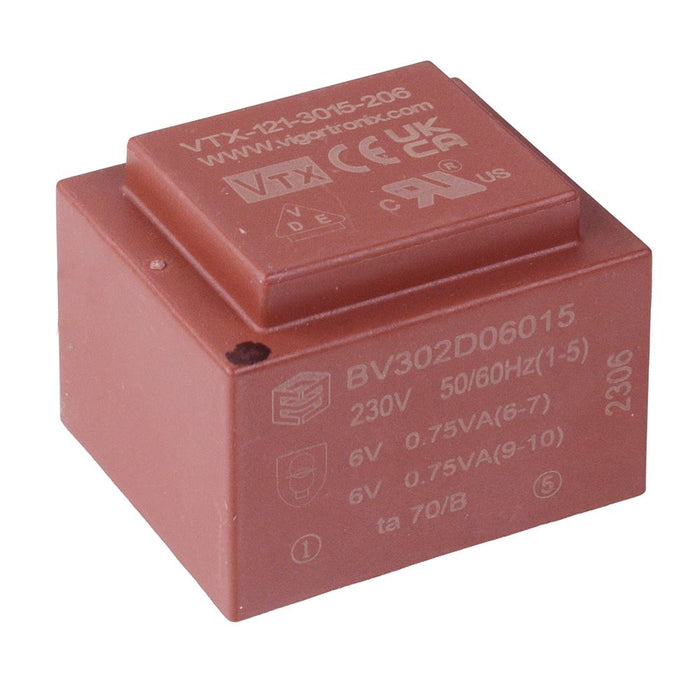 6V 1.5VA Encapsulated PCB Transformer 230V VTX-121-3015-206