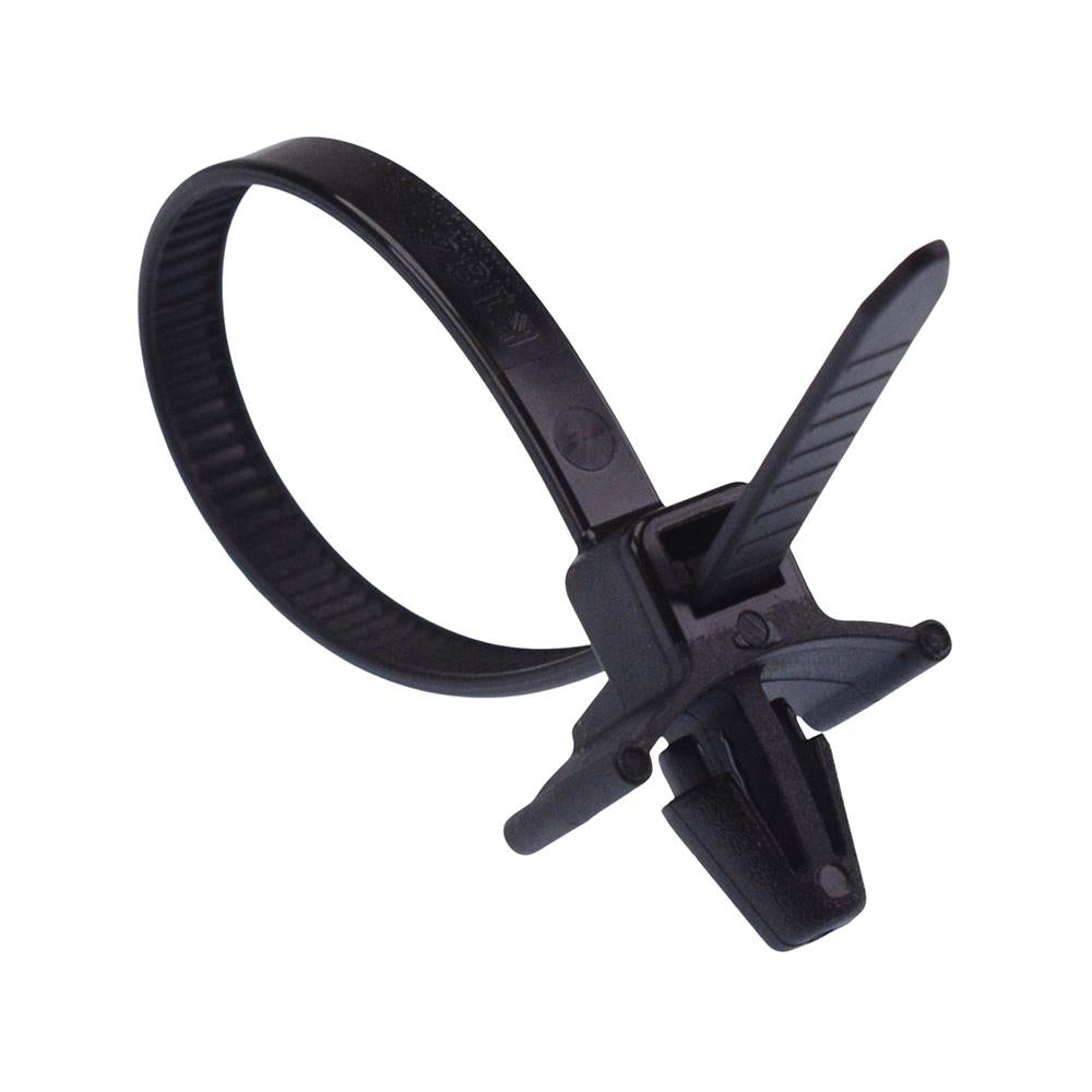 4.8mm x 100mm Black Wing Push Mount Cable Tie - Pack of 100 — Switch ...