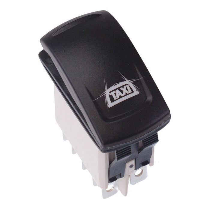KR46CAKJJG22NXXXX43 Taxi Sign Light Latching Red 24V LED Auto Rocker Switch DPDT IP68 APEM