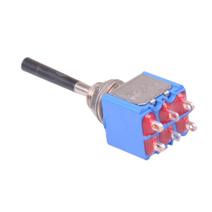 5646AB-21+U642 APEM Black Long Lever On-On Miniature Toggle Switch DPDT