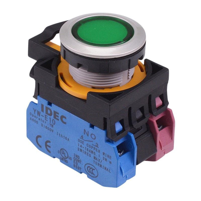 CW4L-A1E11Q3G Green 12V illuminated Maintained Push Button Switch 1NO-1NC IP65 IDEC
