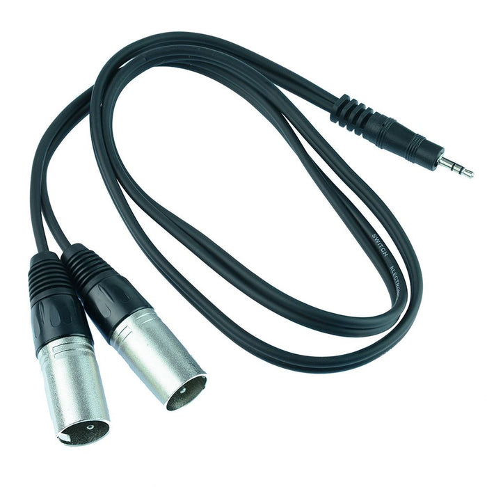 1M 3.5mm Stereo Plug to 2 x XLR Male Plug Lead