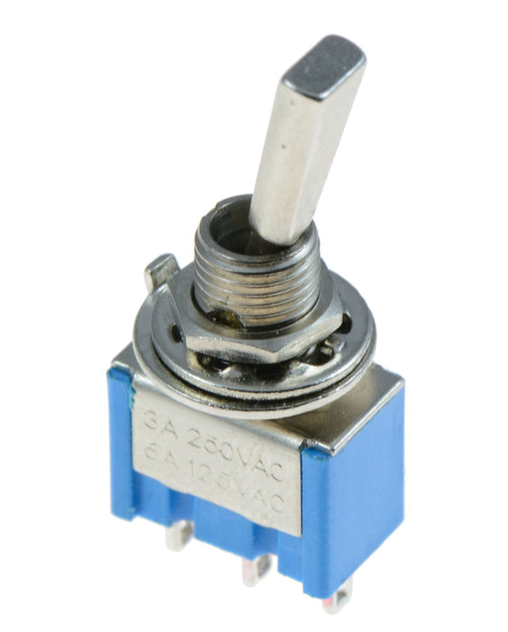 On-Off-On Mini Toggle Switch Flat Handle SPDT — Switch Electronics ...