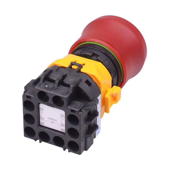 XW1E-LV4TG02Q4MFR 24V illuminated 22mm Emergency Stop Switch 2NC IDEC