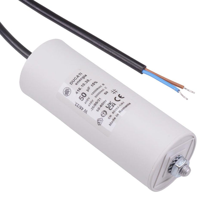 50uF Motor Run Prewired Capacitor Metallised Polypropylene 425V