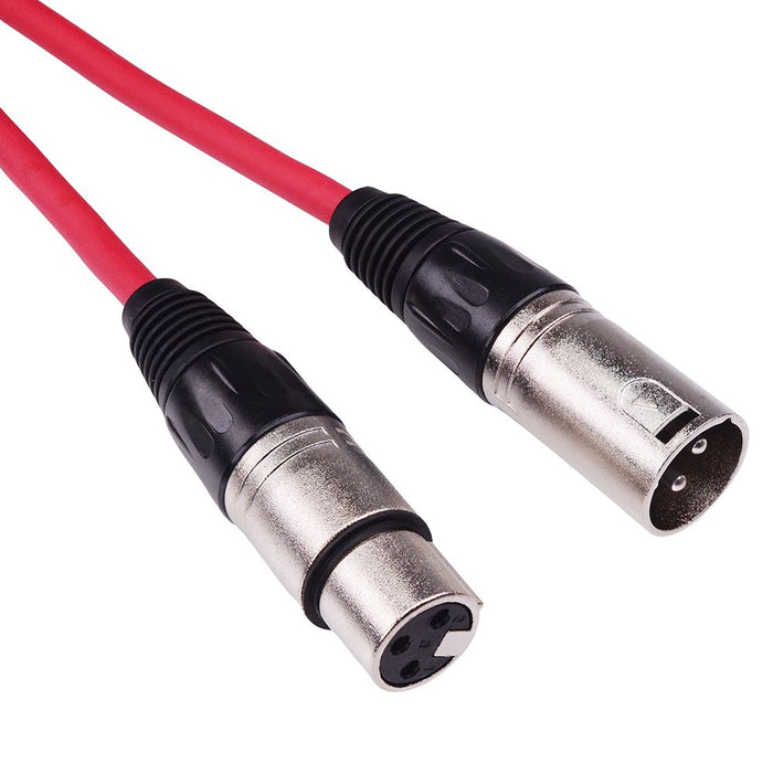 Red 50cm XLR Male to Female Microphone Lead