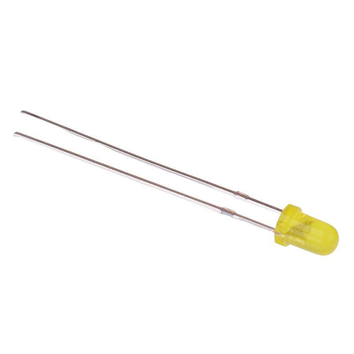 Yellow 3mm Diffused Round LED 60° 500mcd