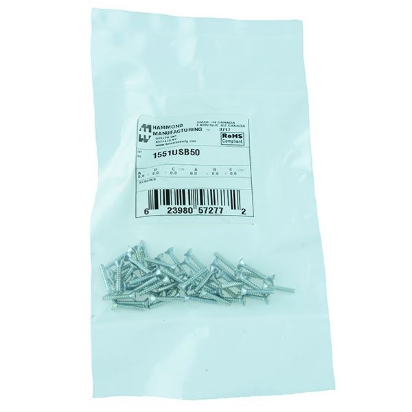 1551 USB Series Hammond Replacement Screws 2 x 1/2" 50pk 1551USB50