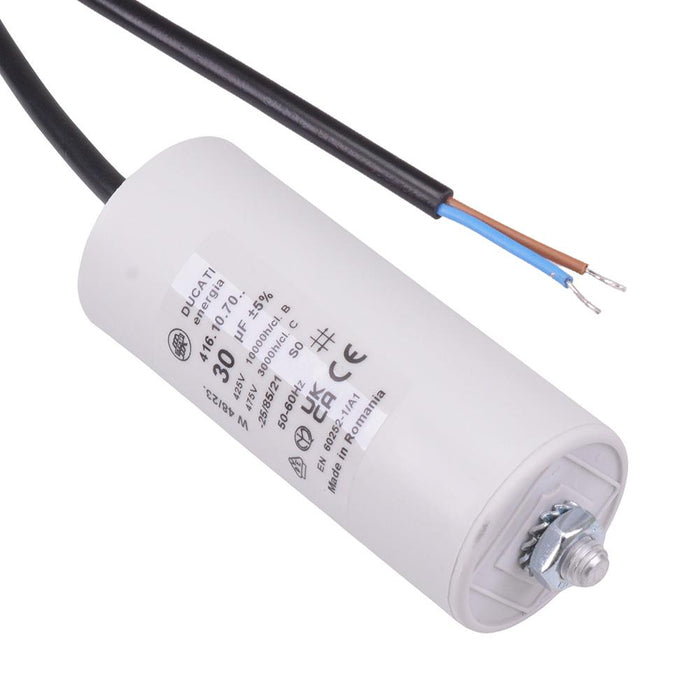 30uF Motor Run Prewired Capacitor Metallised Polypropylene 425V
