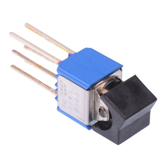 7046ABX435 APEM Black On-On PCB Rocker Switch DPDT 4A 30VDC