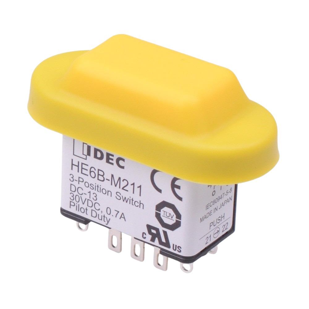HE6B-M211Y Yellow Double 3-Position Return Monitor Rectangle Enabling ...