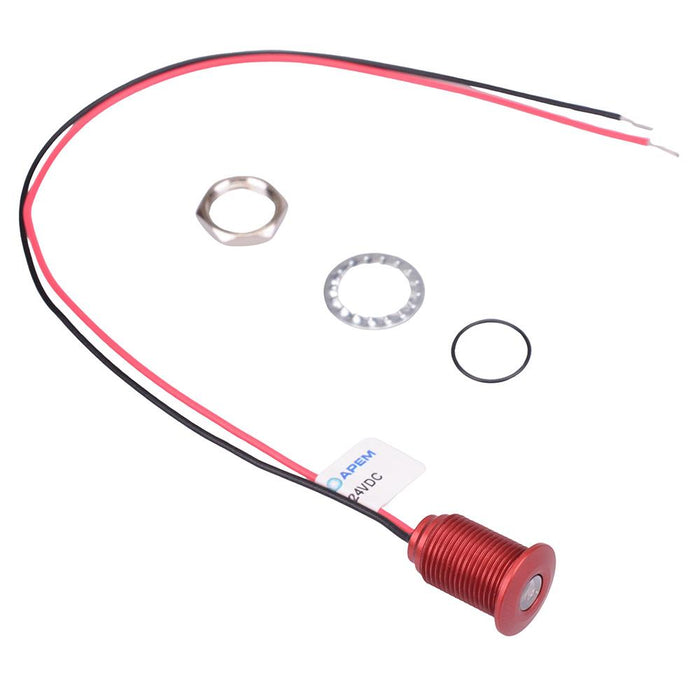 Q10F5ARXXSR24E Super Bright Red 10mm 24VDC LED Panel Indicator IP67 APEM