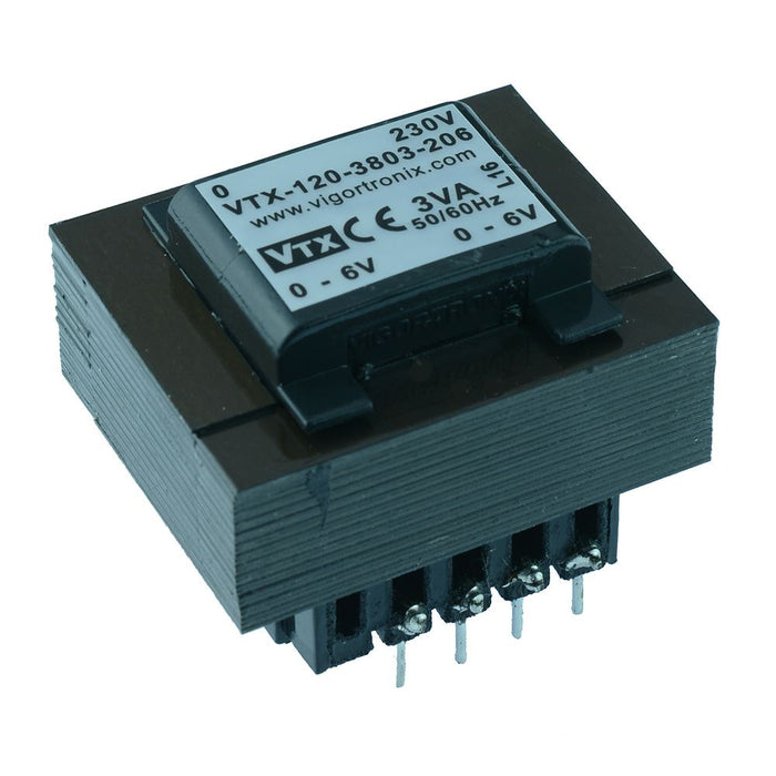 VTX-120-3803-215 PCB Transformer 230V 3VA 15V+15V Vigortronix