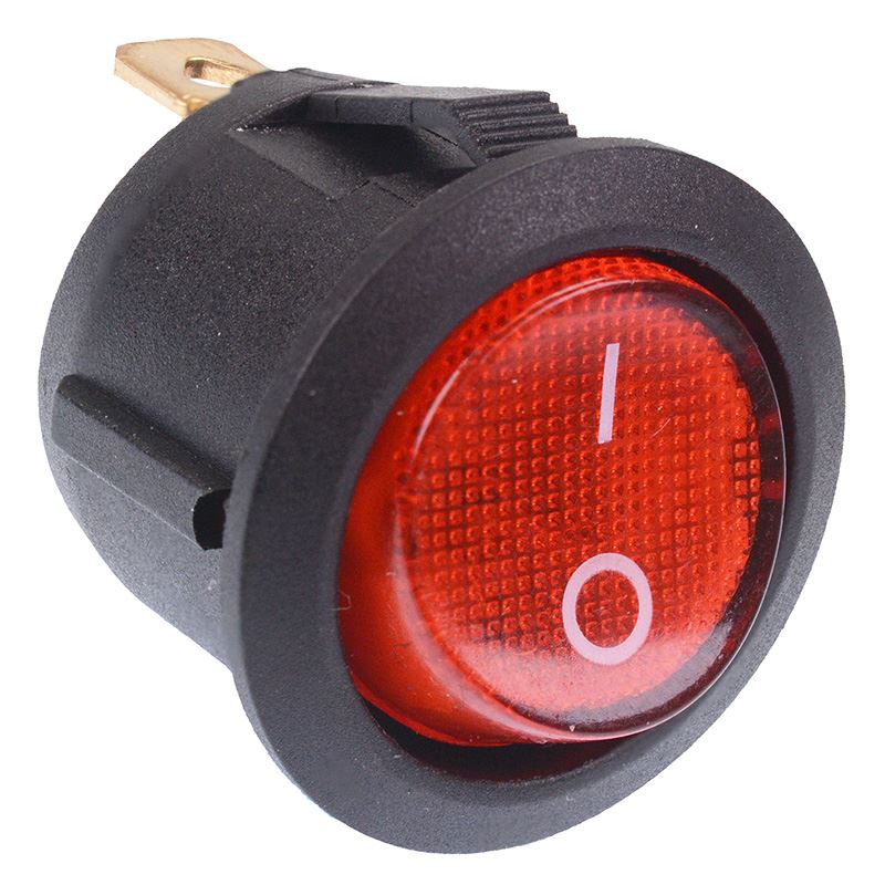 illuminated On Off Round Rocker 230V SPST