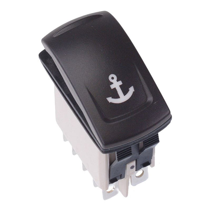 KR46CAKDDG22NXXXX30 Anchor Latching Red 12V LED Auto Rocker Switch DPDT IP68 APEM
