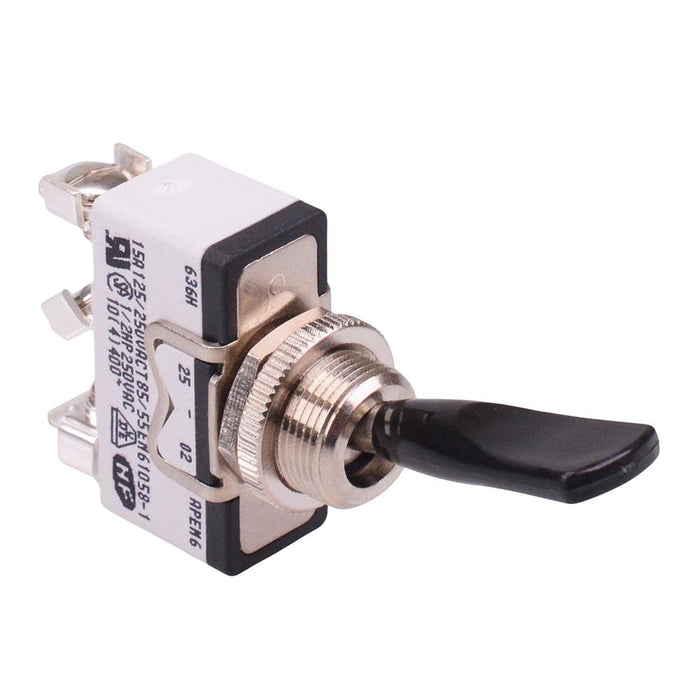 636HX2595 On-On Black Duckbill Lever 12mm Toggle Switch SPDT 15A APEM
