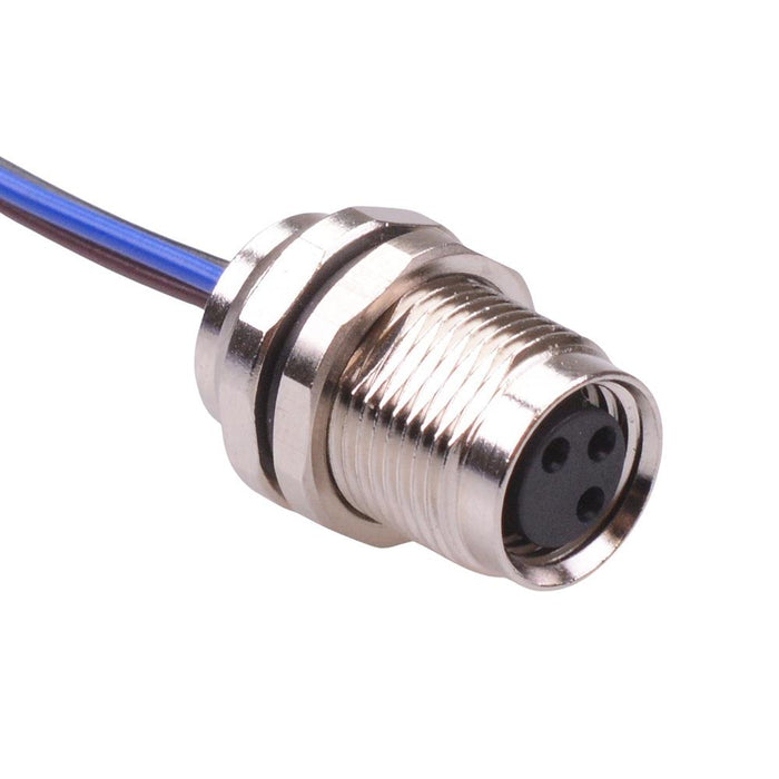 3 Way M8 Prewired Female Rear Mounting Receptacle Circular Connector IP67 3A