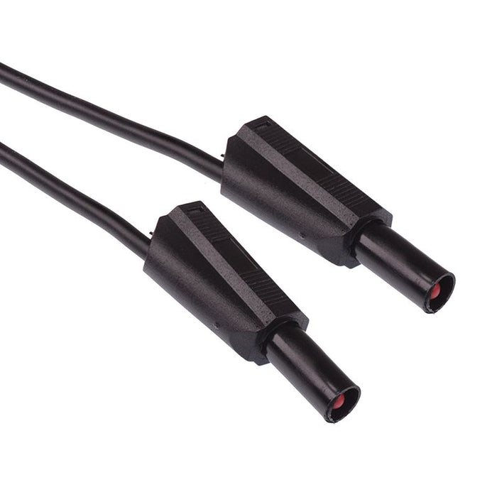 Black 4mm Shrouded Test Lead Plug 100cm