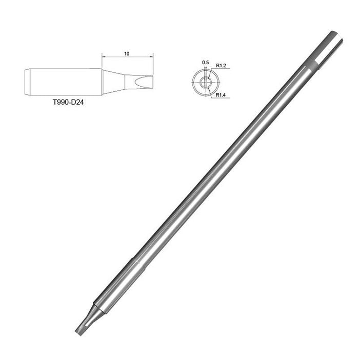 T990-D24 0.5mm Chisel Soldering Iron Tip ATTEN