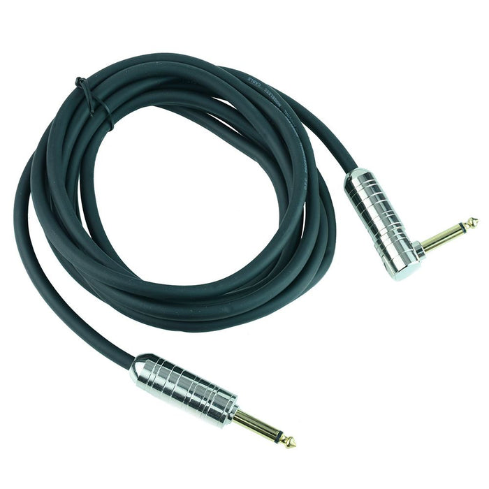 10ft 6.35mm Mono to 6.35mm Right Angle Mono Jack Plug Lead Magnetic Snap Jack