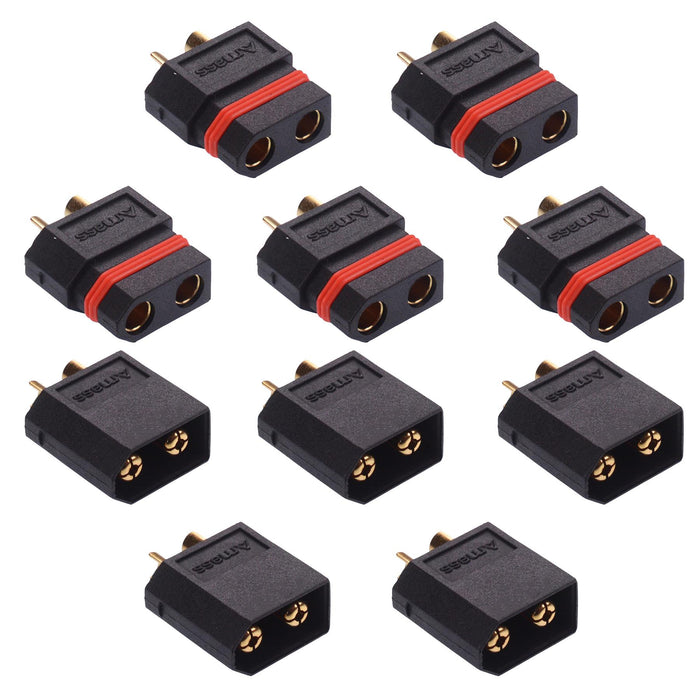 5 x Pairs Male Female Waterproof XT60 Gold Plated Connector 30A XT60W Amass
