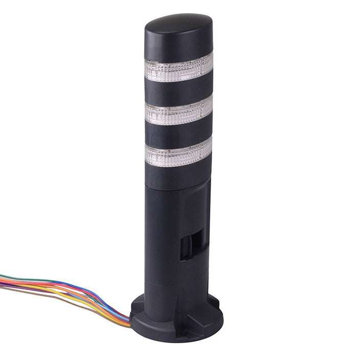 LD6A-3DZQB-RYSC Red/Yellow/Blue Clear Lens Stack Light LED Tower with Sounder & Flasher Direct Mount 24VAC/DC IDEC
