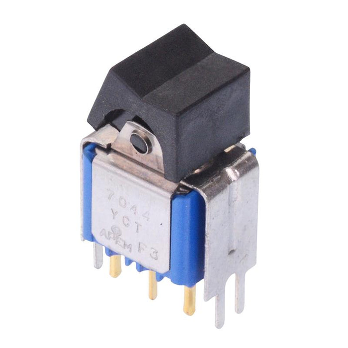 7044YCTCD APEM On-On-On PCB Rocker Switch DPDT 0.4A 20V
