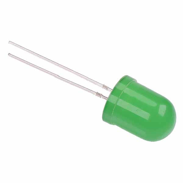 Green 10mm Diffused LED 2500mcd 60°