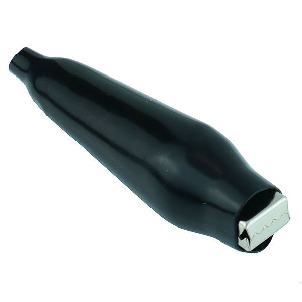 Black 54mm Insulated Crocodile Clip Test Connector