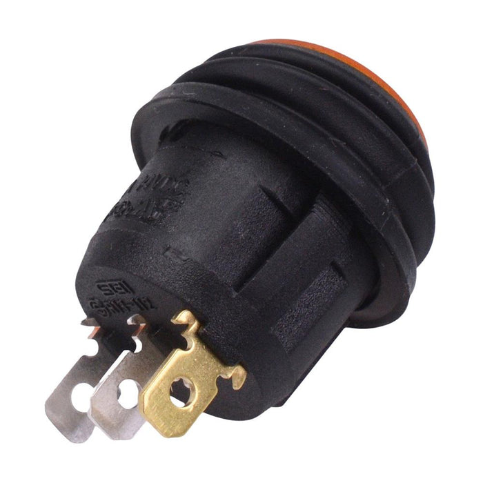 Yellow 12V LED On-Off 20mm Round Rocker Switch SPST 20A R13-112B8-02