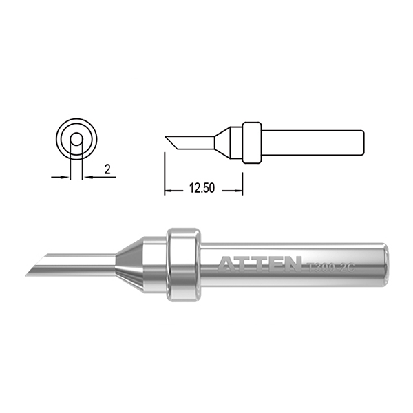 T300-2C 2mm Hoof Soldering Iron Tip ATTEN