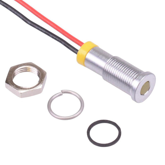Q6F7GXXHY02E Hyper Bright Yellow Flush 6mm 2VDC LED Panel Indicator IP67 APEM
