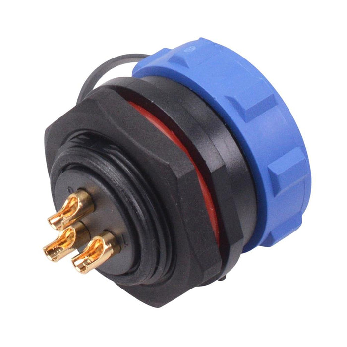 3 Pin Waterproof W21 Female Socket Panel Mount Connector IP68