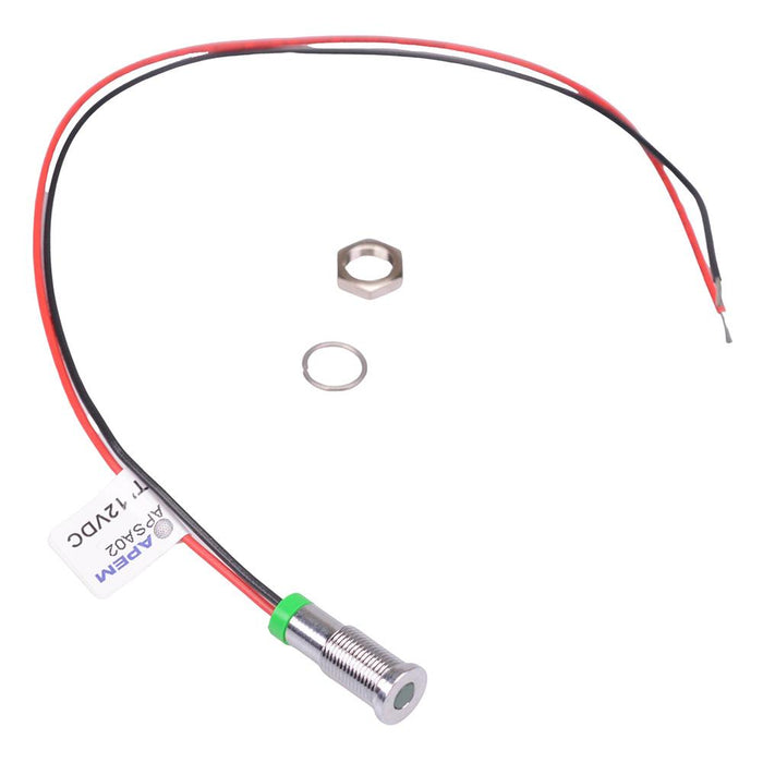 Q6F7CXXG12 Green Flush 6mm 12VDC LED Panel Indicator APEM