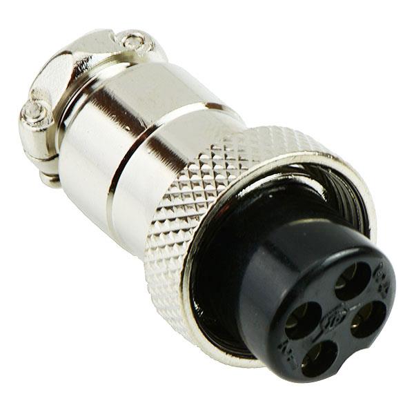 4 Way Female M16 Metal Circular Connector Plug