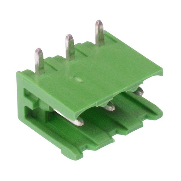 3-Way 5.08mm Right Angle PCB Header Open Ends Green 15A 300V