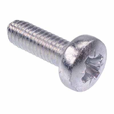 M4 x 12mm Pozidrive Pan Head Machine Screw - Pack of 100