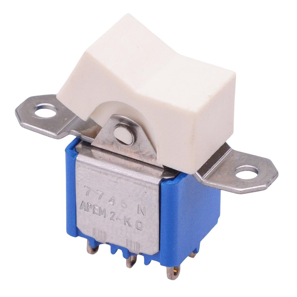 7746NA Ivory On-On Panel Mount Rocker Switch DPDT 4A 30VDC — Switch ...