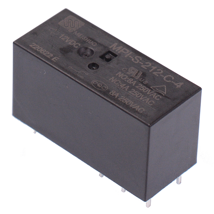 12V High Power PCB Relay 8A DPDT MPI-S-212-C-4
