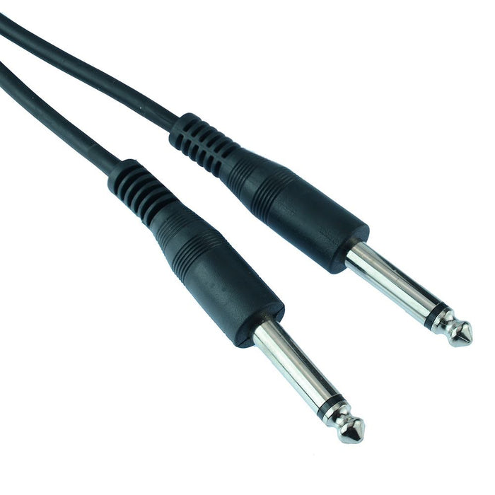 1m 6.35mm Mono Plug to Plug Audio Cable Lead