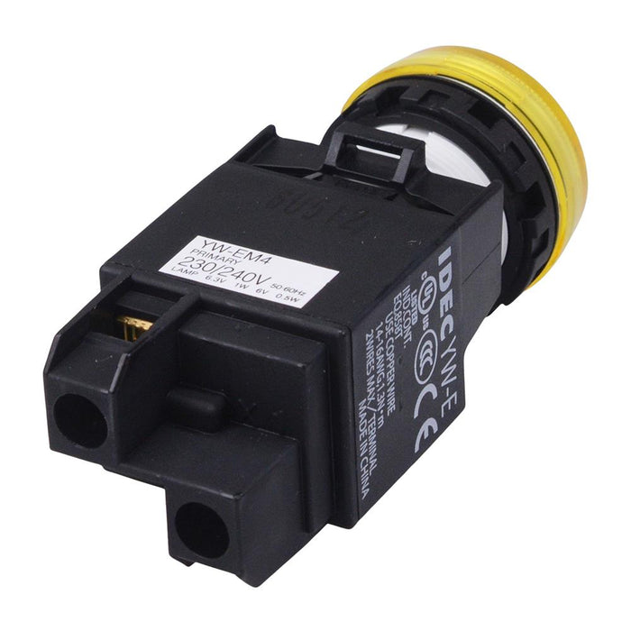 YW1P-1EM42Y Yellow 230V LED Panel Mount Pilot Light Transformer IDEC