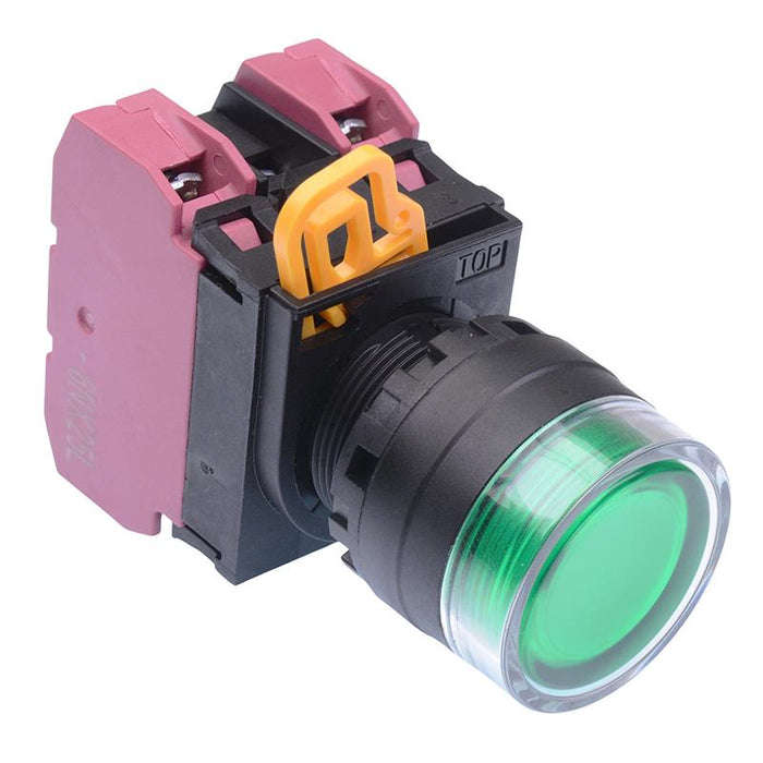 YW1L-MF2E02Q4G Green 24V illuminated 22mm Momentary Shrouded Push Button Switch 2NC IP65 IDEC