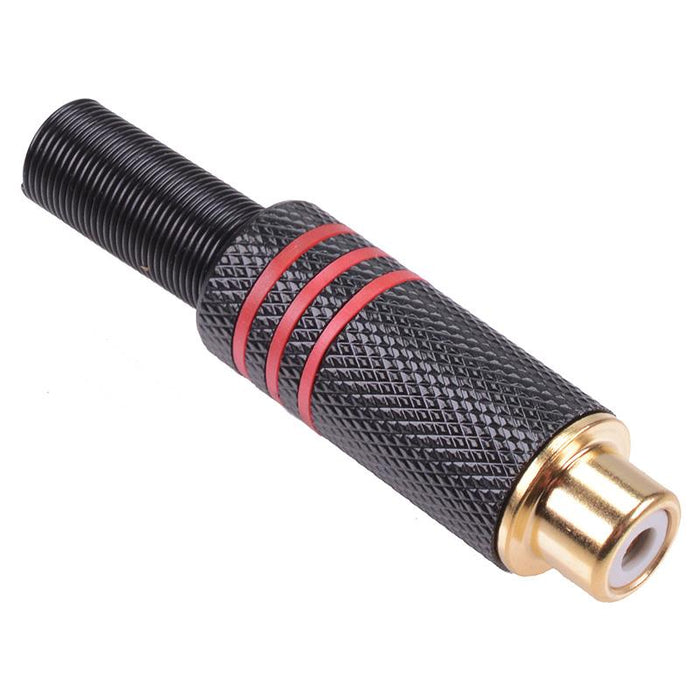 Red RCA Gold Plated Female Socket Connector