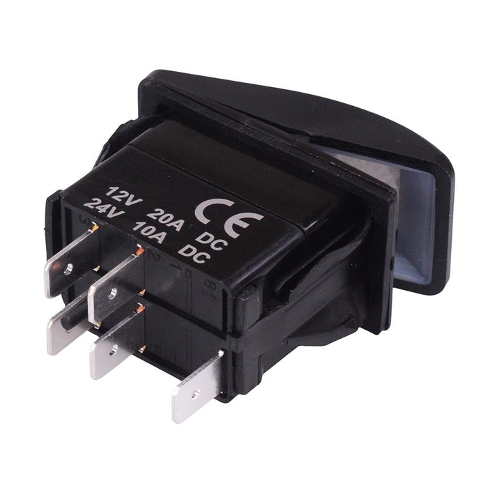 White illuminated Off-(On) Momentary Automotive Rocker Switch DPST 10A 12-24V IP68