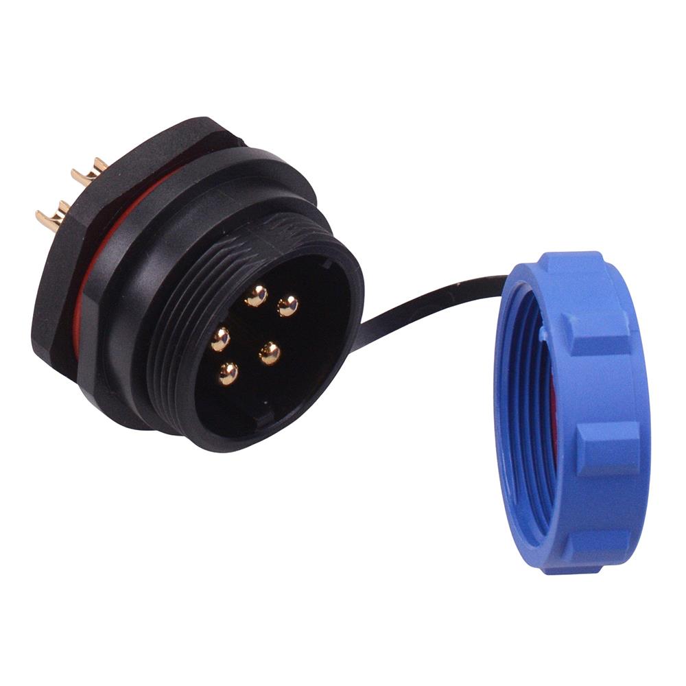 5 Pin Waterproof W21 Male Socket Panel Mount Connector IP68 — Switch ...