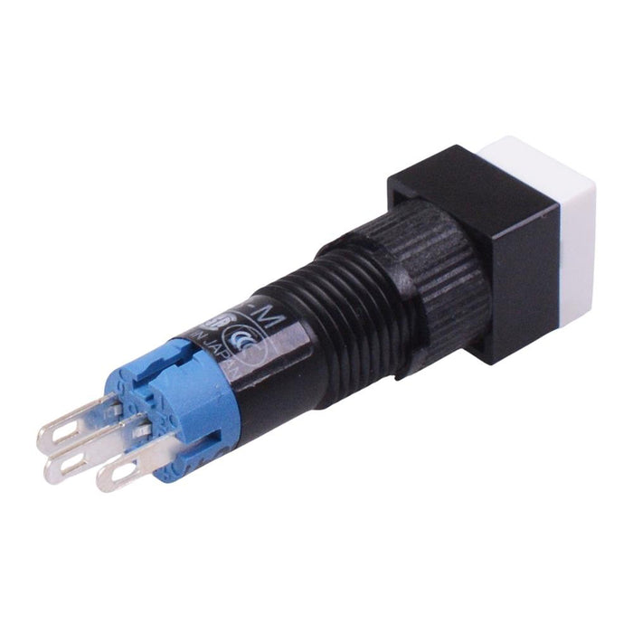 AB8Q-M1W White 8mm Momentary Square Push Button Switch SPDT