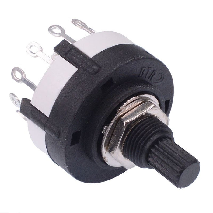 4 Pole 3 Way Rotary Switch Splined Shaft Solder Terminals